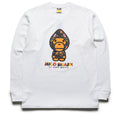 A Bathing Ape 1st Camo Milo Shark FZH L/S Tee - White/Orange