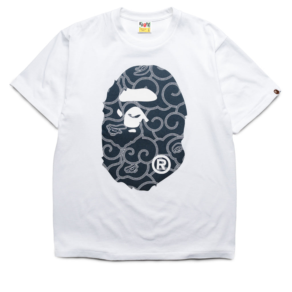 A Bathing Ape Japanese Cloud Camo Big Ape Head Tee - White
