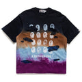 A Bathing Ape Color Camo Tie Dye Destroyed Multi Logo Tee - Black