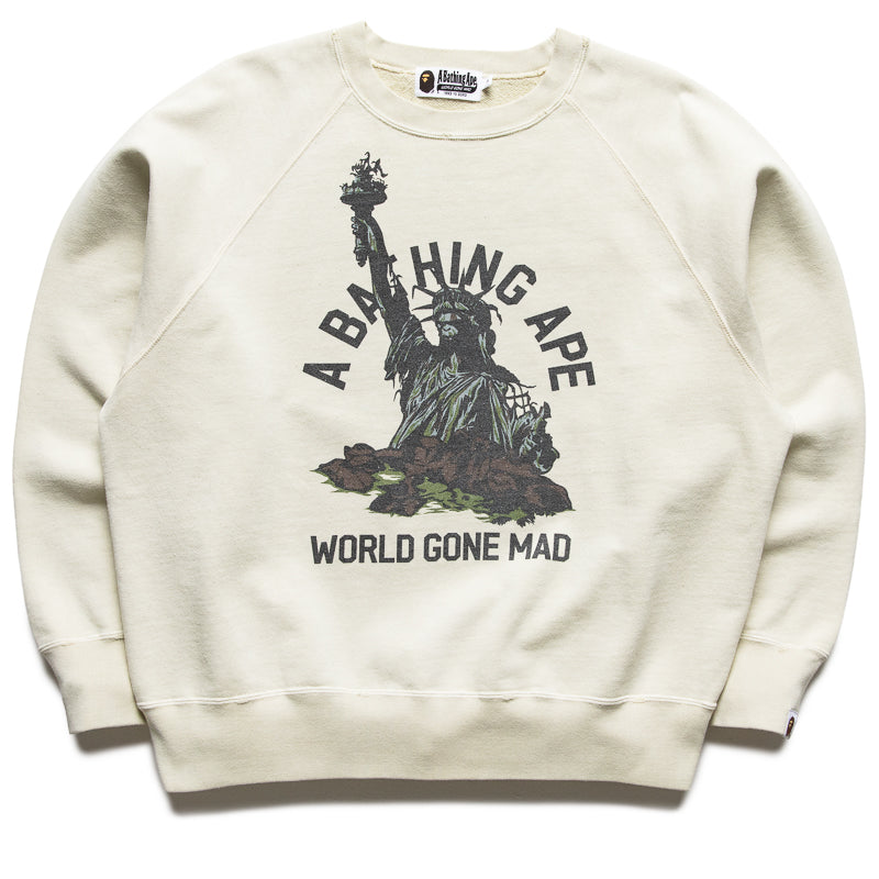 A Bathing Ape Destroy Washed Effect Crewneck - Ivory