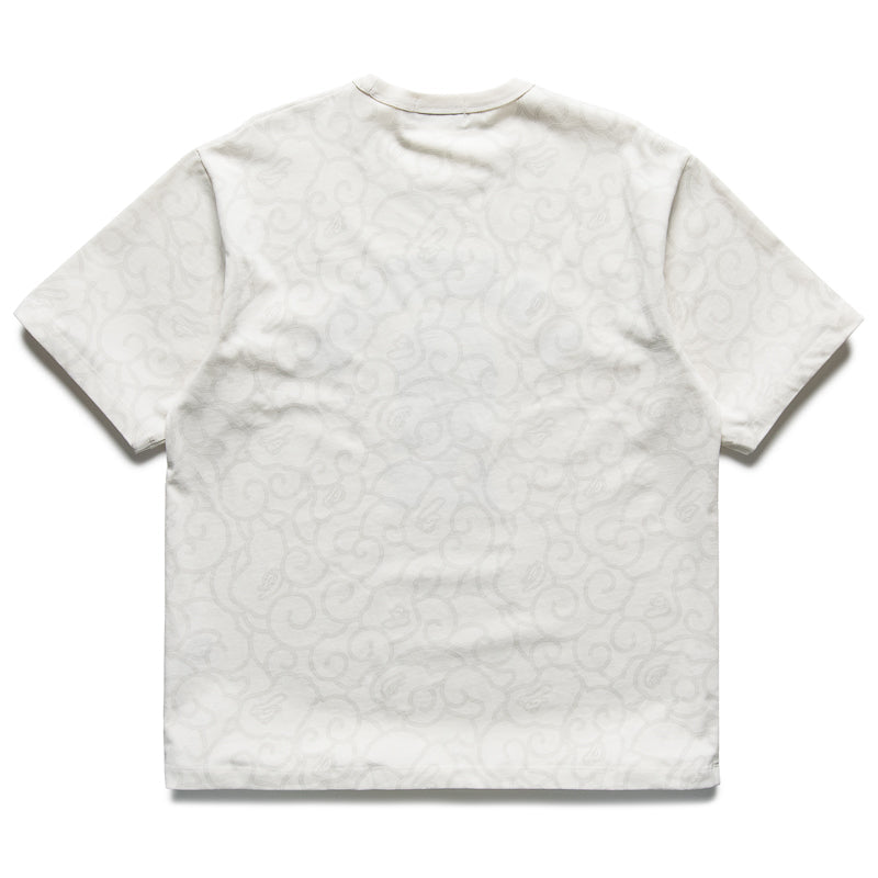 A Bathing Ape Washed Cloud Camo College Tee - Ivory