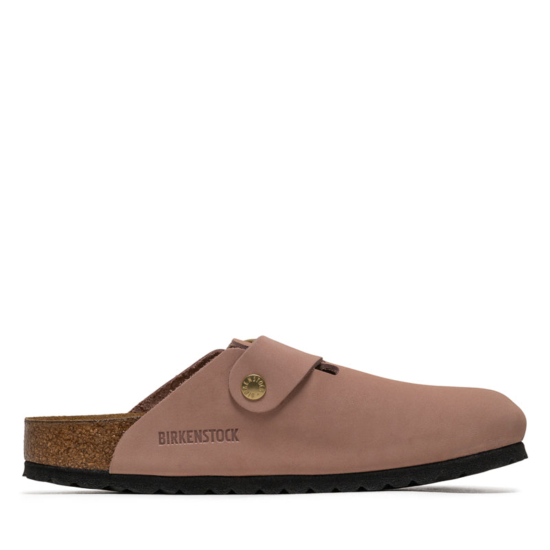Women's Birkenstock Boston Big Buckle Nubuck - Soft Pink