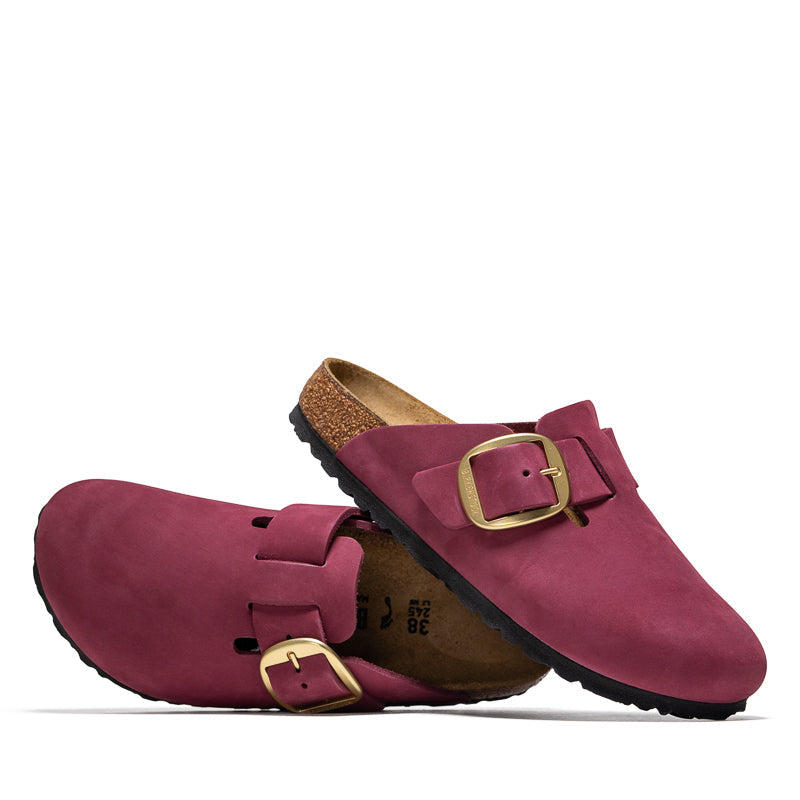 Women's Birkenstock Boston Big Buckle Nubuck - Berry Crush