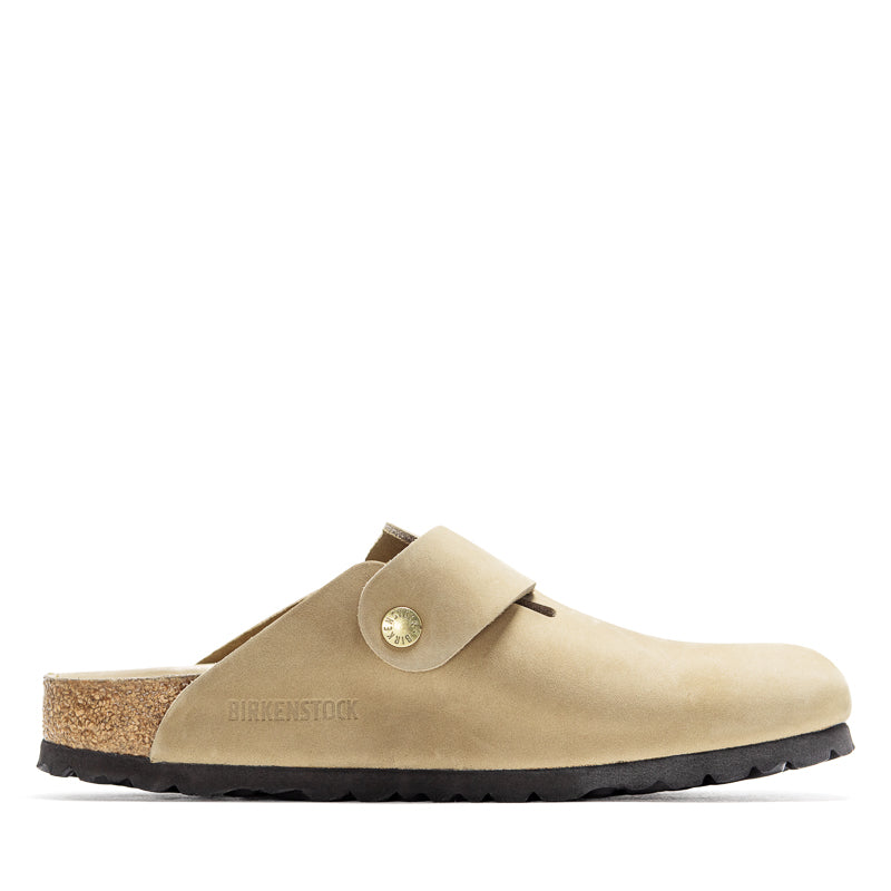 Women's Birkenstock Boston Big Buckle Oiled Leather - Tobacco Brown