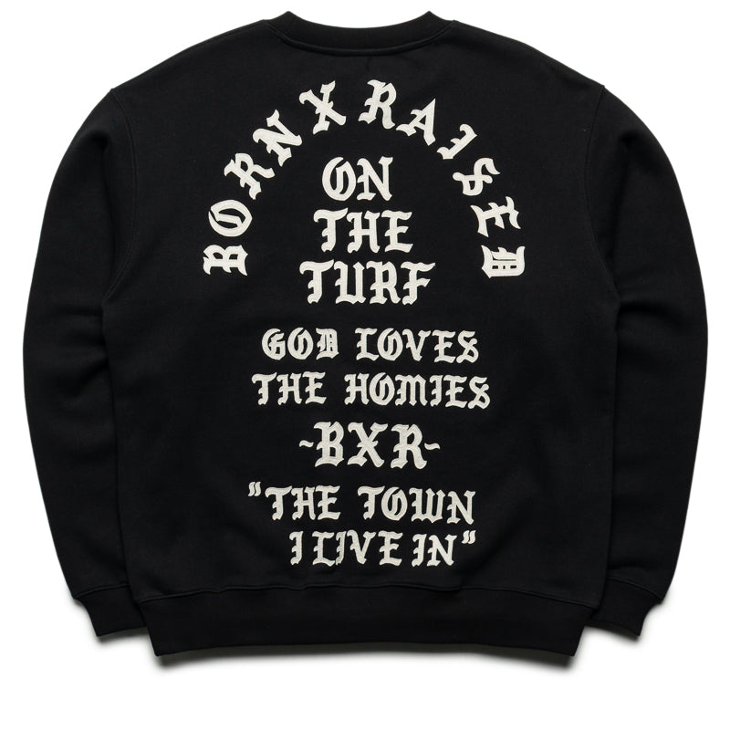 Born x Raised The Town Felt Letter Crewneck - Black