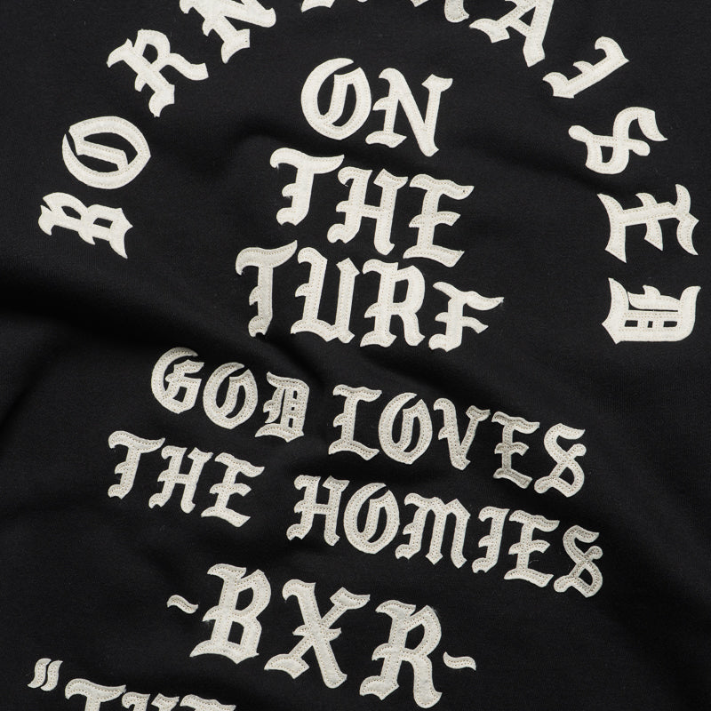 Born x Raised The Town Felt Letter Crewneck - Black