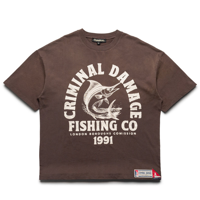 Criminal Damage Fishing Company Tee - Brown
