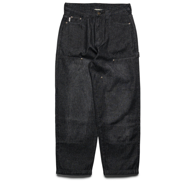 Criminal Damage Laser Print Logo Jeans - Washed Black