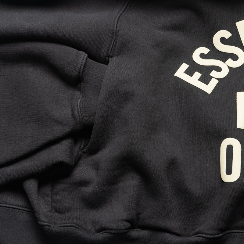 Women's Fear Of God Essentials Campus 90's Cropped Raglan Hoodie - Faded Black