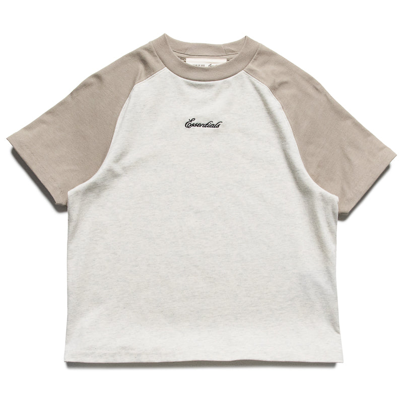 Kids Fear Of God Essentials Signature Baseball Tee - Oatmeal/Seal