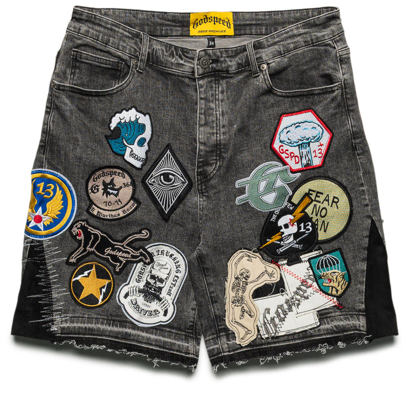 Godspeed New York Patchwork Denim Shorts V2 - Grey MIA