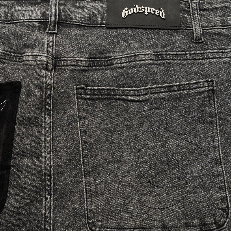 Godspeed New York Patchwork Denim Shorts V2 - Grey MIA