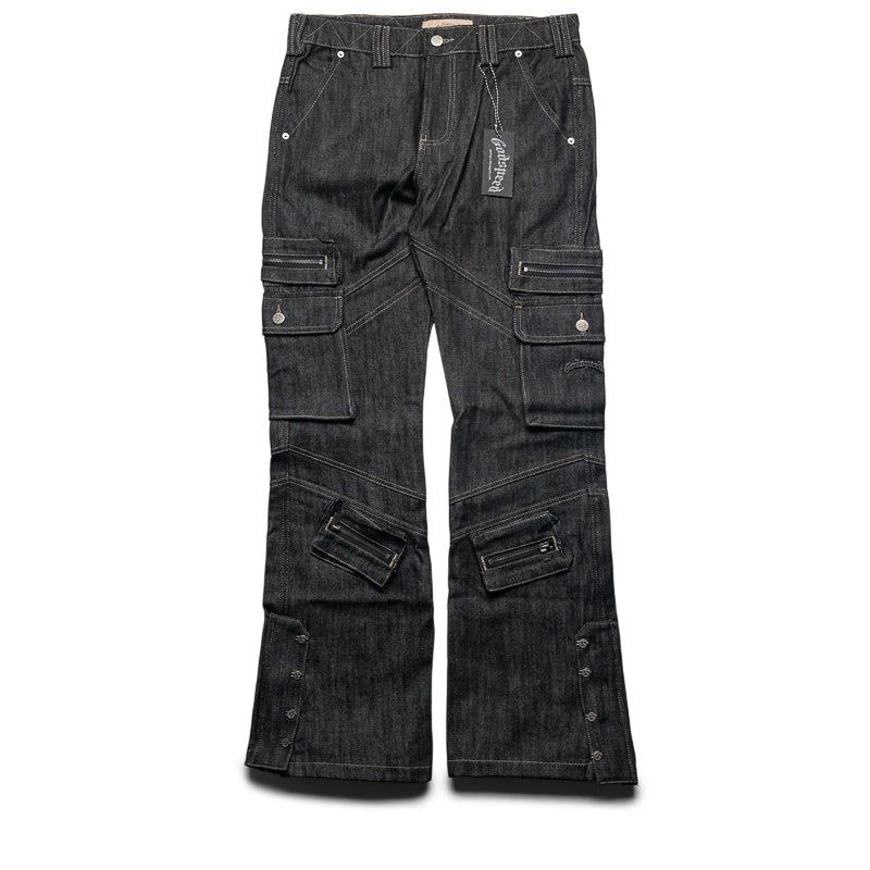 Godspeed New York Rockstar Flare Cargo Denim - Raw Black