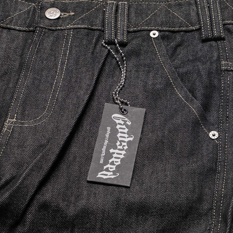 Godspeed New York Rockstar Flare Cargo Denim - Raw Black