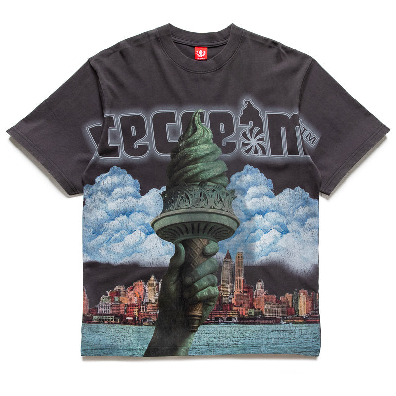 Ice Cream Custard Knit Tee - Charcoal Art