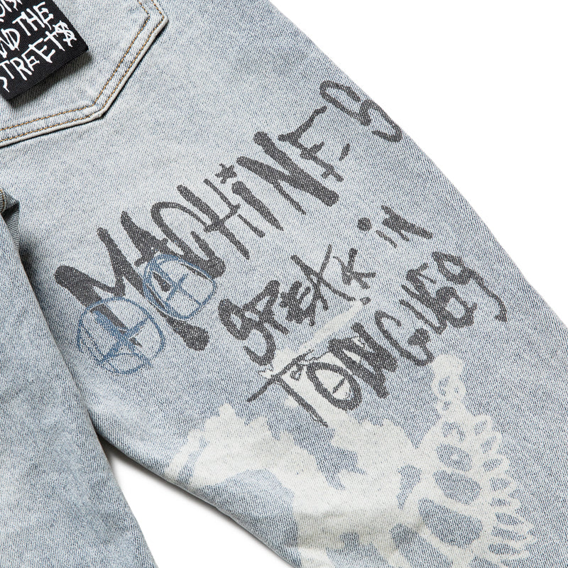 Ksubi Van Winkle Graffiti Denim Pant - Rogue Blue
