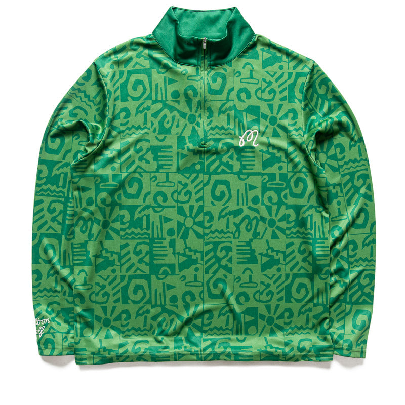 Malbon Golf Capo Performance Quarter Zip - Kelly Green