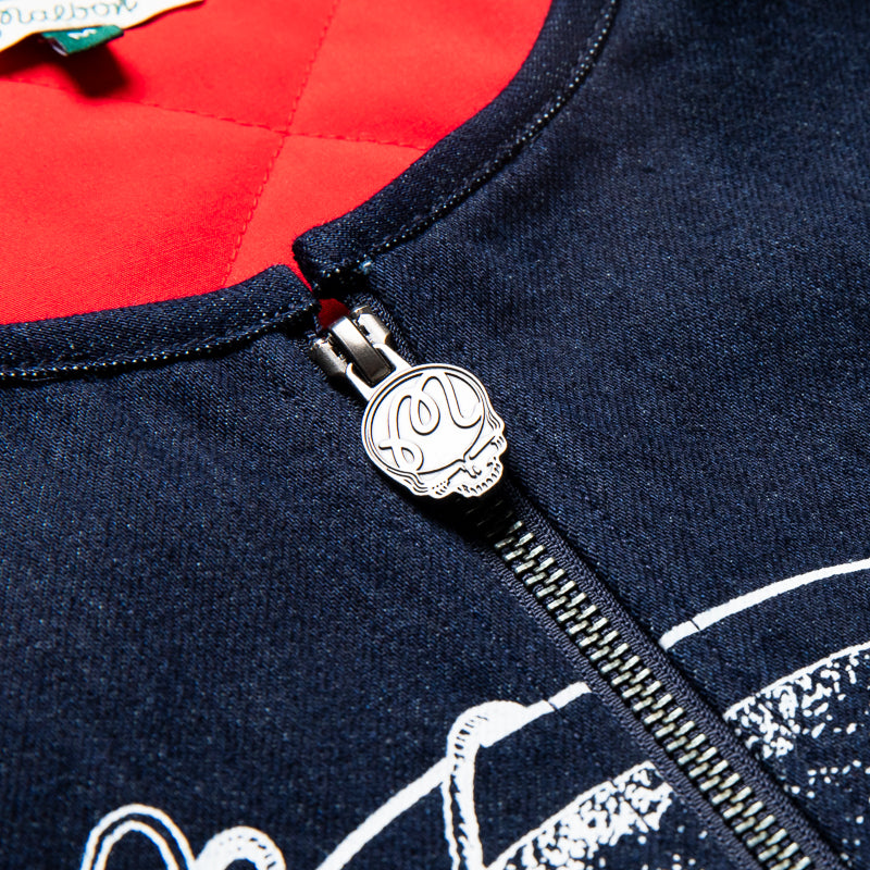 Malbon Golf x Grateful Dead Moto Jacket - Denim