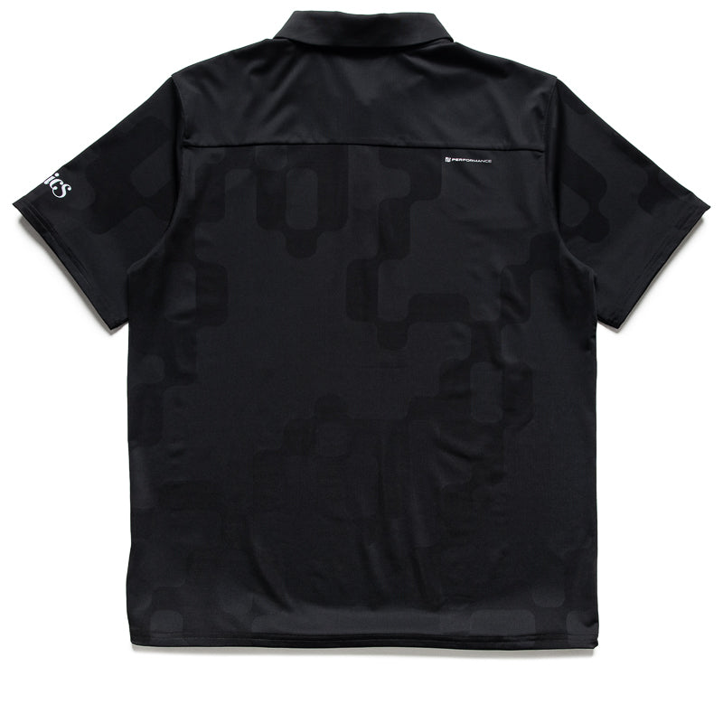 Malbon Golf Performance Mesh Paneled Polo - Black