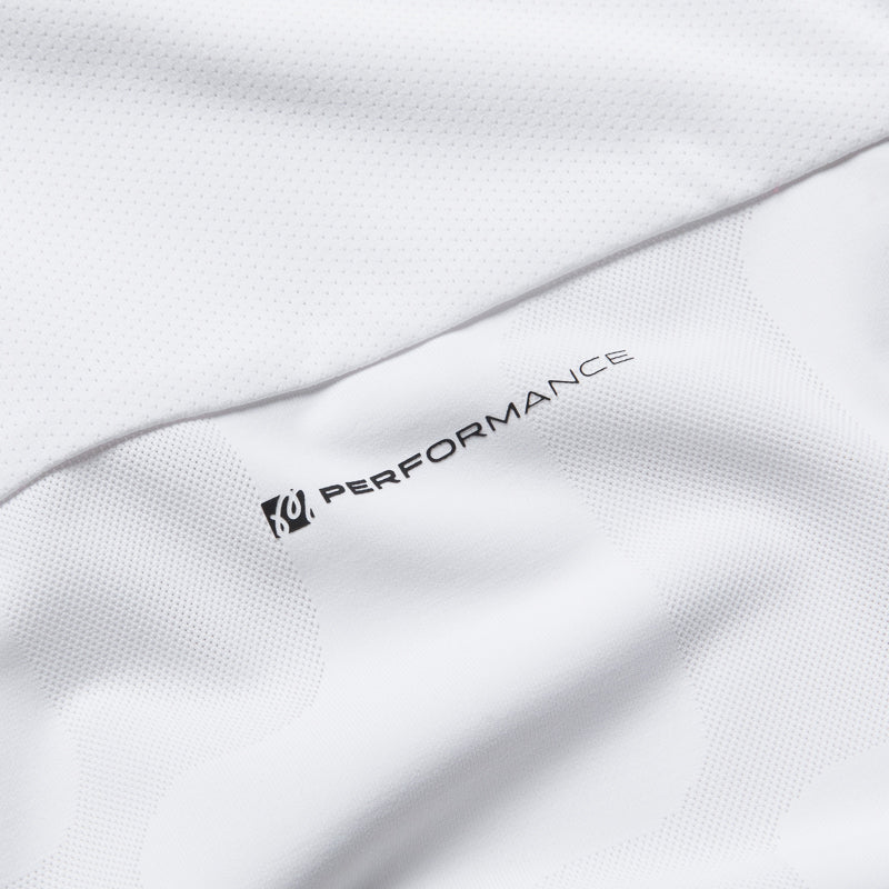 Malbon Golf Performance Mesh Paneled Polo - White