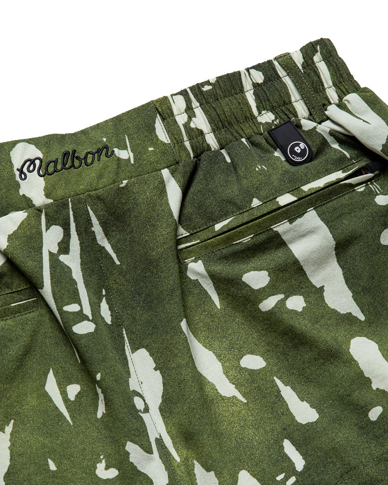 Malbon Golf Scooter Inkwash Short - Olive