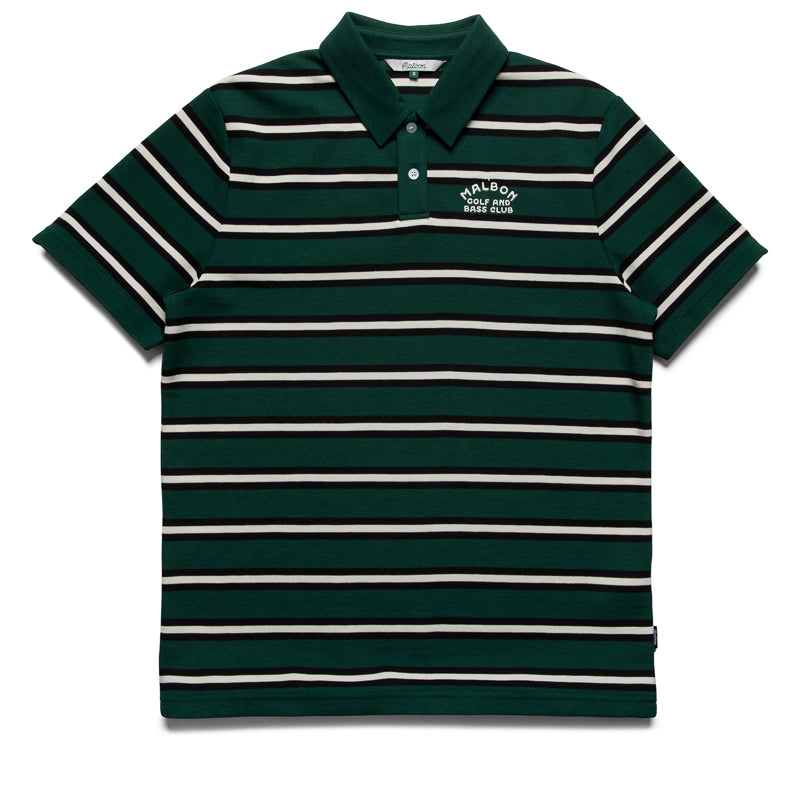 Malbon Golf Fairway Bass Club Polo - Forest Stripe