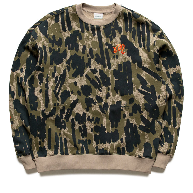 Malbon Golf Tour Divot Range Sweatshirt - Bark Camo