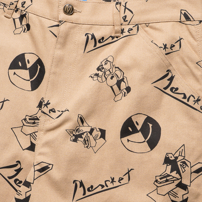 Market Smiley Cubism Work Pants - Khaki