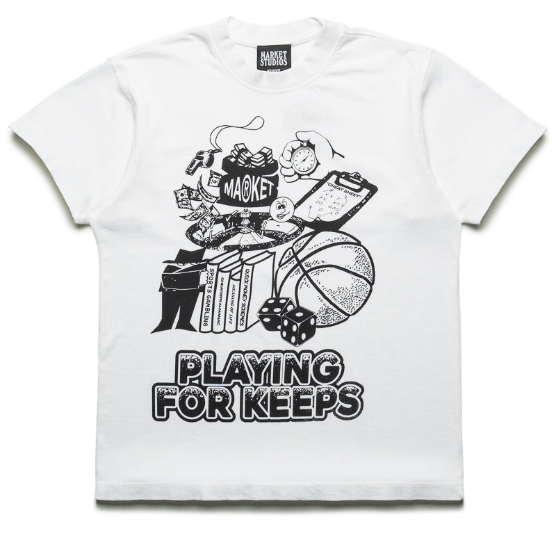 Market Playing For Keeps Tee - White