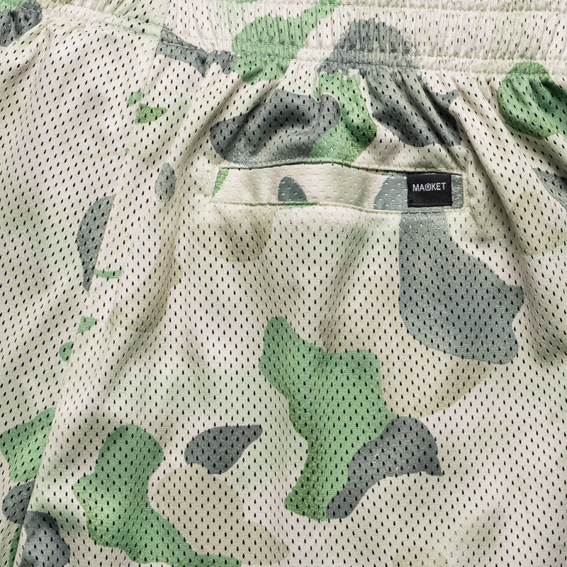 Market Smiley Mesh Shorts - Cream/Green