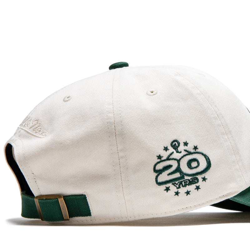 Politics x Mitchell & Ness 1904 Twill Strapback - Cream/Forest