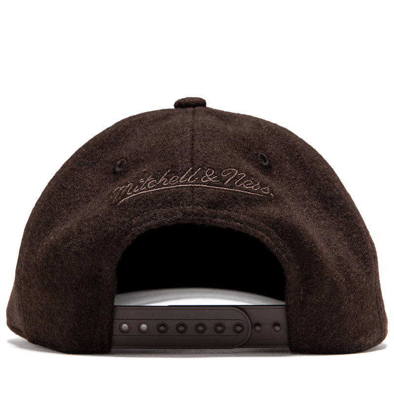 Politics x Mitchell & Ness Pro Pinch Wool Snapback - Brown