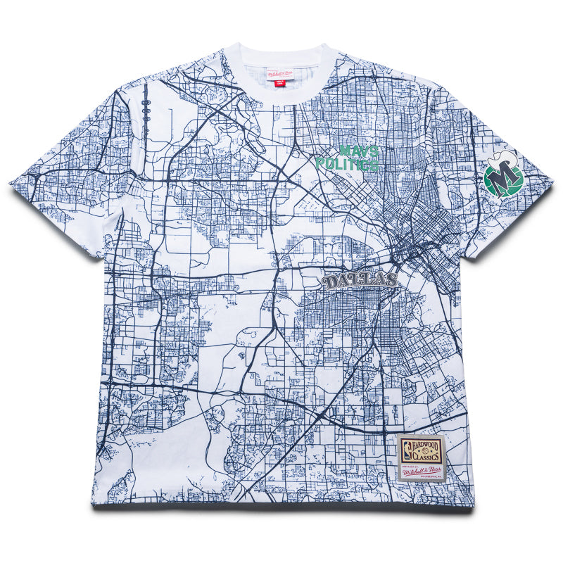 Politics x Dallas Mavericks x Mitchell & Ness Map Tee - White