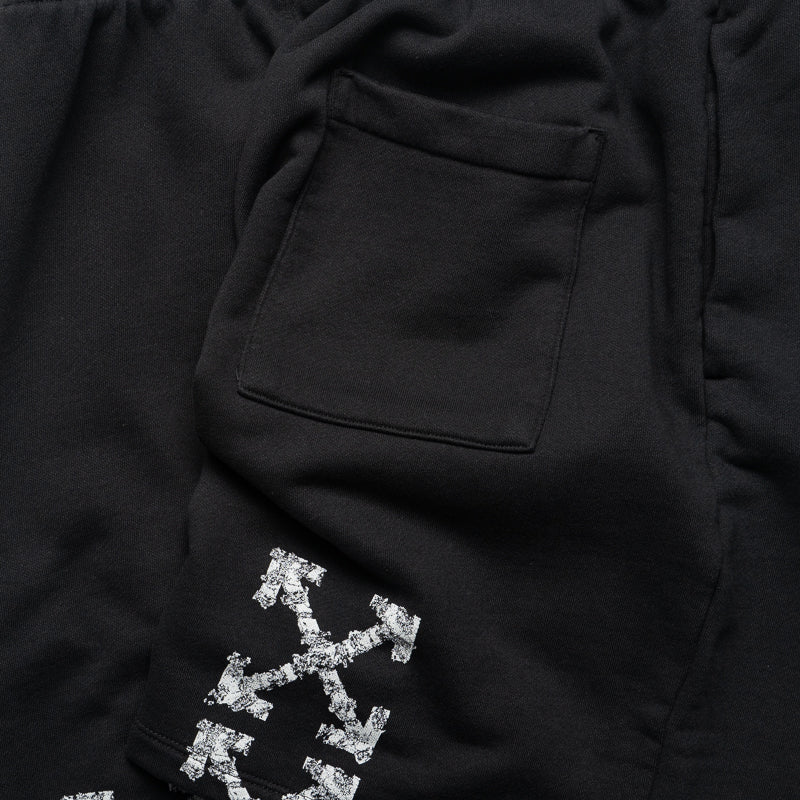 Off-White Heraldic Threshold Arrows Skate Sweatshorts - Black