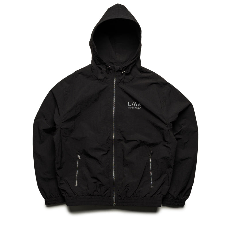L/AB c/o Off-White Reflective Diagonal Windbreaker Jacket - Black