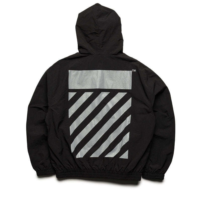 L/AB c/o Off-White Reflective Diagonal Windbreaker Jacket - Black