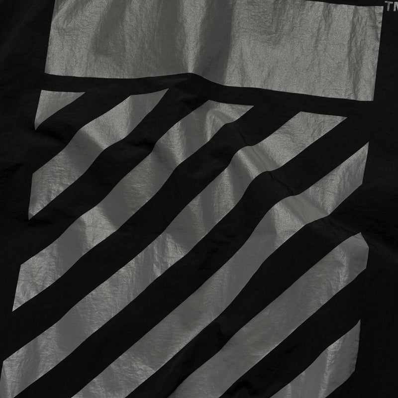 L/AB c/o Off-White Reflective Diagonal Windbreaker Jacket - Black