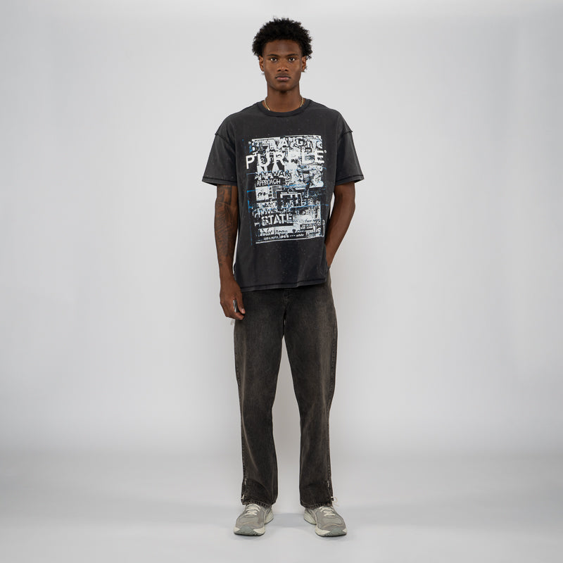 Purple Brand Collage Tee - Black