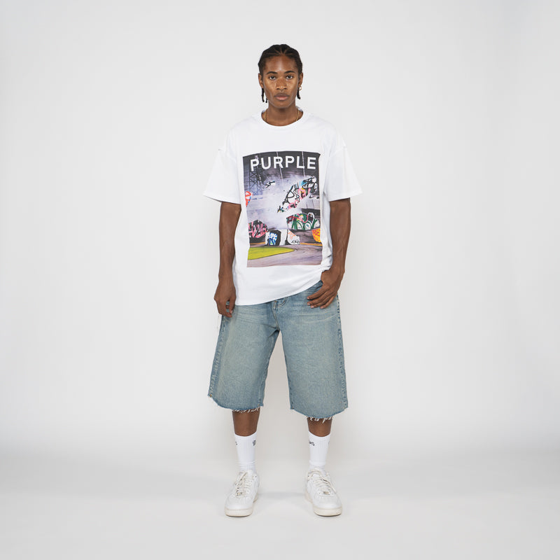 Purple Brand Textured Inside Out Tee - White