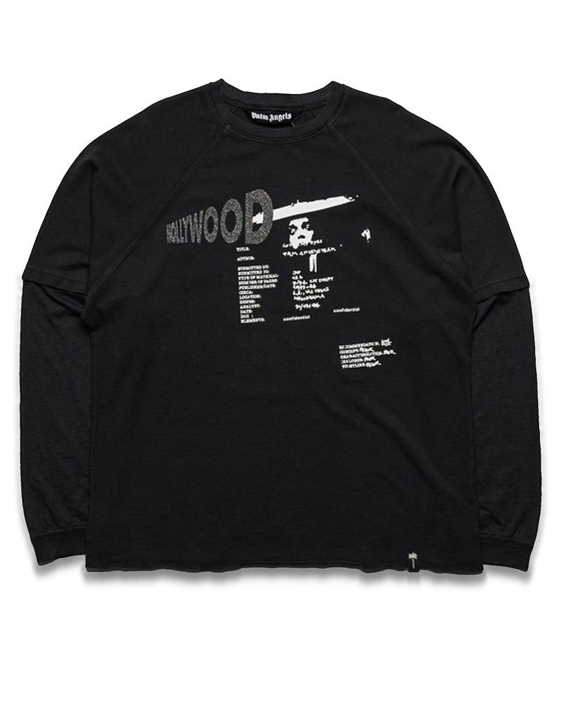 Palm Angels Neon Boulevard Double Layer L/S Tee - Anthracite