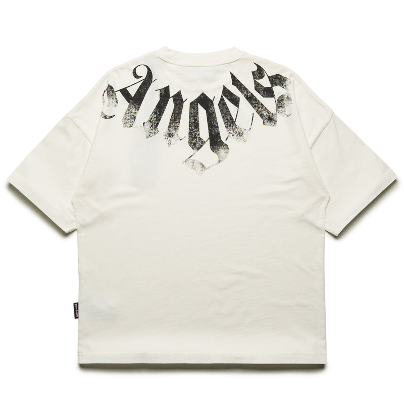 Palm Angels Big Neck Logo Loose Tee - Off White