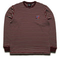 Parra Tripped Stripes Pique L/S Tee - Dark Red