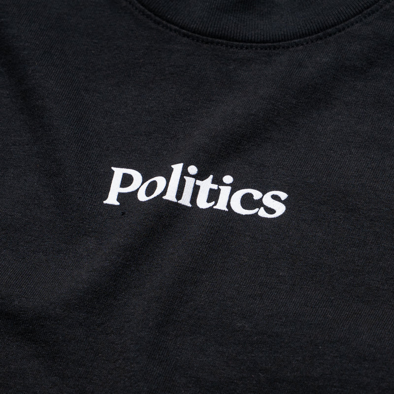 Kids Politics Serif Logo Tee - Off Black