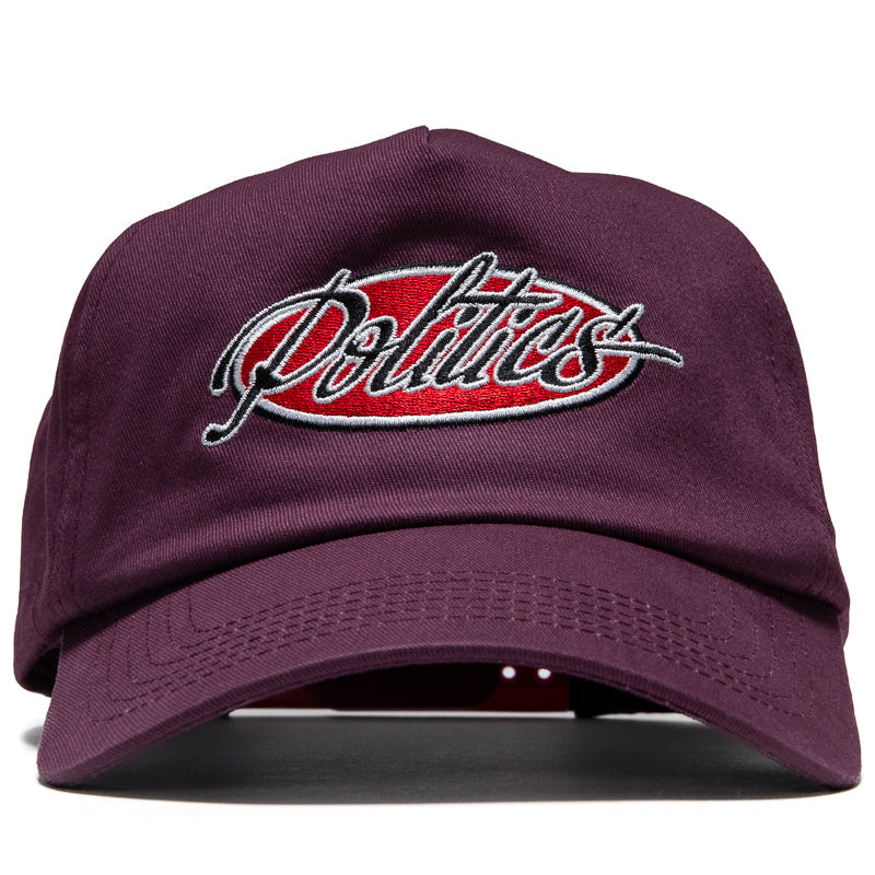Politics Chassis 5 Panel Snapback - Maroon