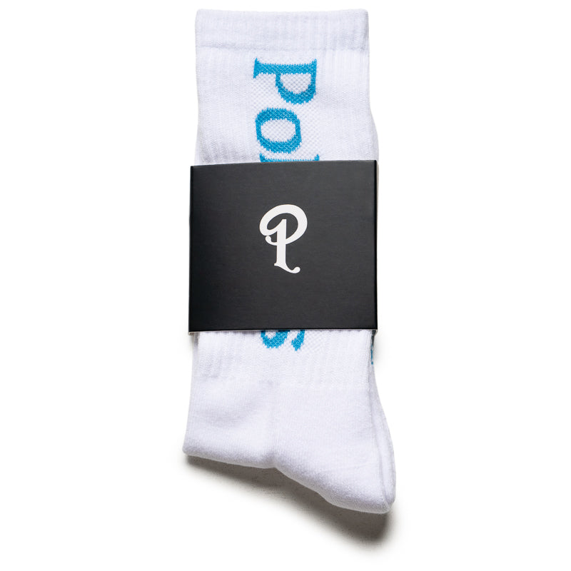 Politics Serif Logo Socks - White/Blue