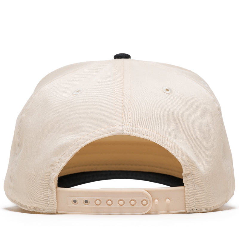 Politics Script A-Frame Snapback - Cream/Purple