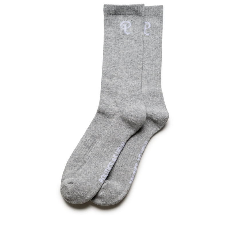 Politics P Logo Socks - Grey/White