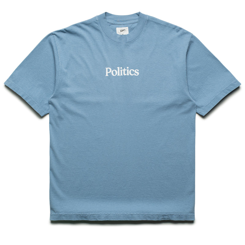 Politics Serif Logo Tee - Clear Blue