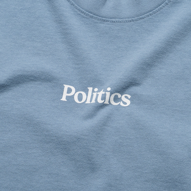 Kids Politics Serif Logo Tee - Clear Blue