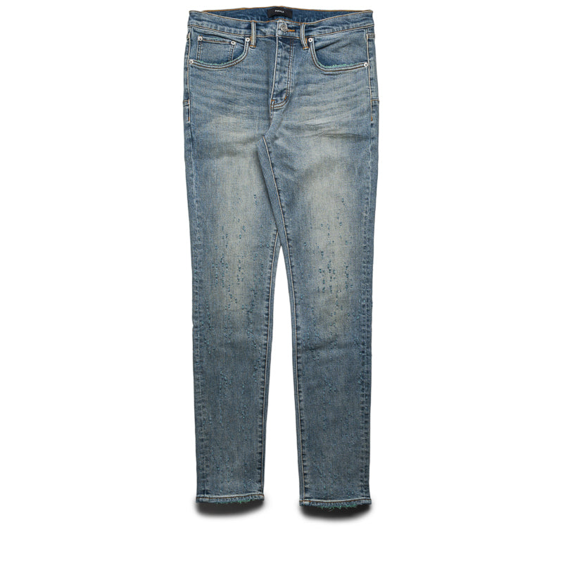 Purple Brand Low Rise Skinny Leg Color Weft Buckshot Jean - Mid Indigo